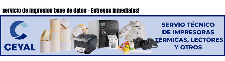 servicio de impresion base de datos - Entregas inmediatas!