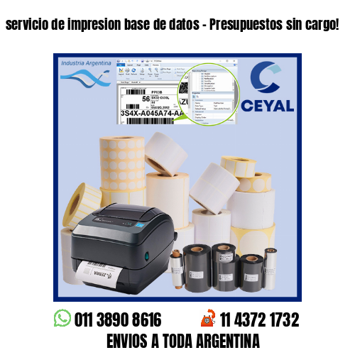 servicio de impresion base de datos – Presupuestos sin cargo!