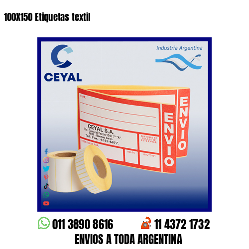 100X150 Etiquetas textil