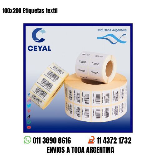 100×200 Etiquetas textil