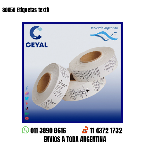 80X50 Etiquetas textil