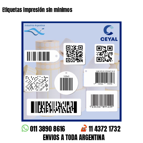 Etiquetas impresión sin minimos