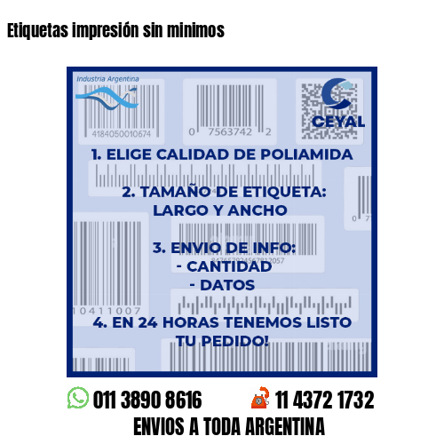 Etiquetas impresión sin minimos
