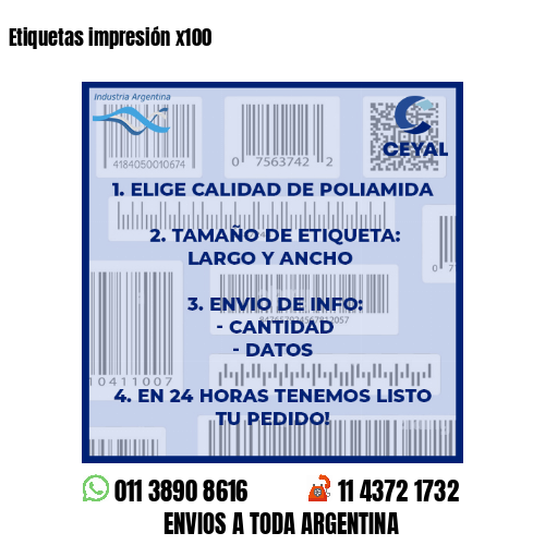 Etiquetas impresión x100