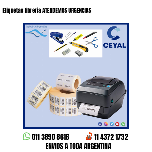 Etiquetas librería ATENDEMOS URGENCIAS
