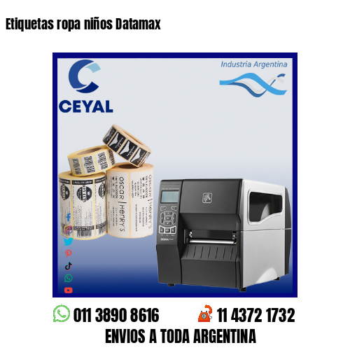 Etiquetas ropa niños Datamax