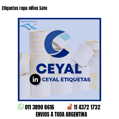 Etiquetas ropa niños Sato