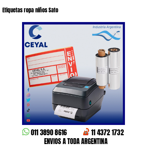 Etiquetas ropa niños Sato
