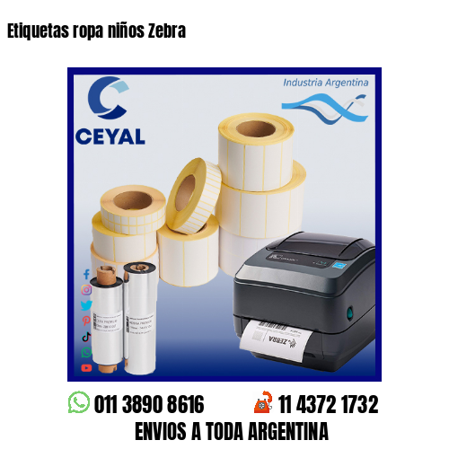 Etiquetas ropa niños Zebra