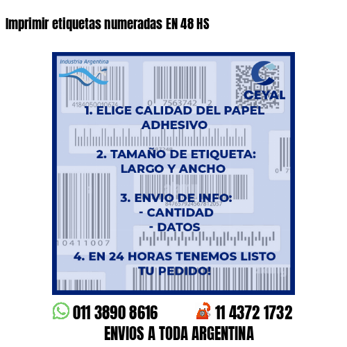 Imprimir etiquetas numeradas EN 48 HS