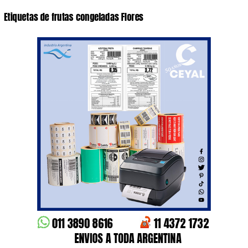 Etiquetas de frutas congeladas Flores