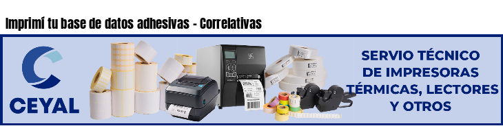 Imprimí tu base de datos adhesivas - Correlativas