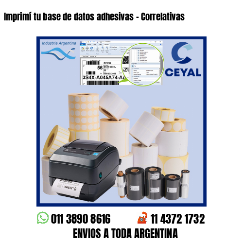 Imprimí tu base de datos adhesivas – Correlativas