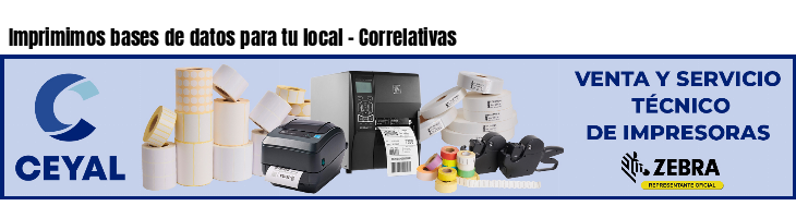 Imprimimos bases de datos para tu local - Correlativas