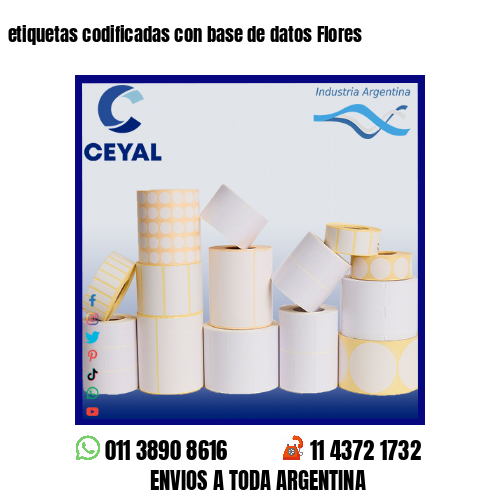 etiquetas codificadas con base de datos Flores