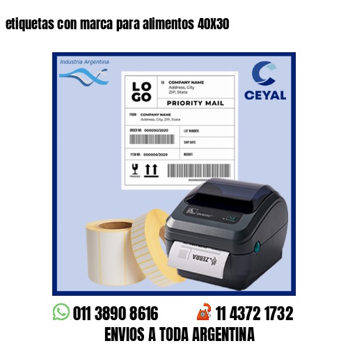 etiquetas con marca para alimentos 40X30