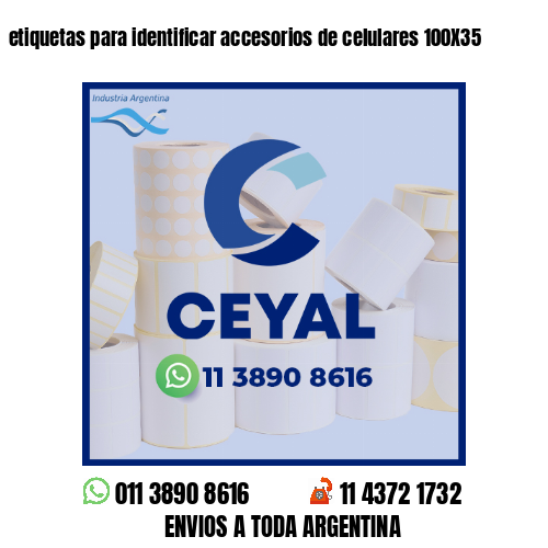etiquetas para identificar accesorios de celulares 100X35
