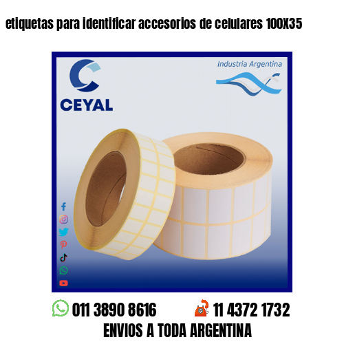 etiquetas para identificar accesorios de celulares 100X35