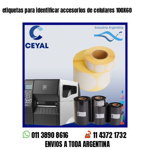 etiquetas para identificar accesorios de celulares 100X60