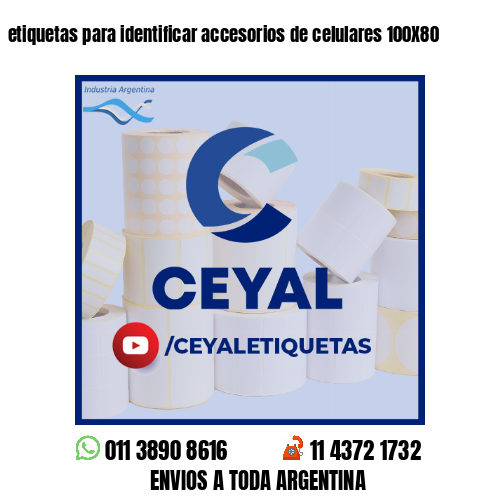 etiquetas para identificar accesorios de celulares 100X80