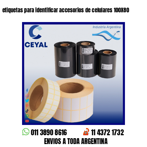 etiquetas para identificar accesorios de celulares 100X80