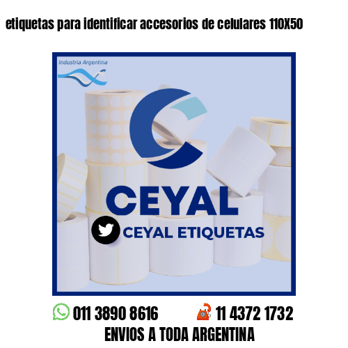 etiquetas para identificar accesorios de celulares 110X50
