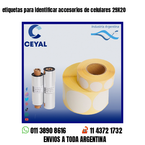 etiquetas para identificar accesorios de celulares 29X20