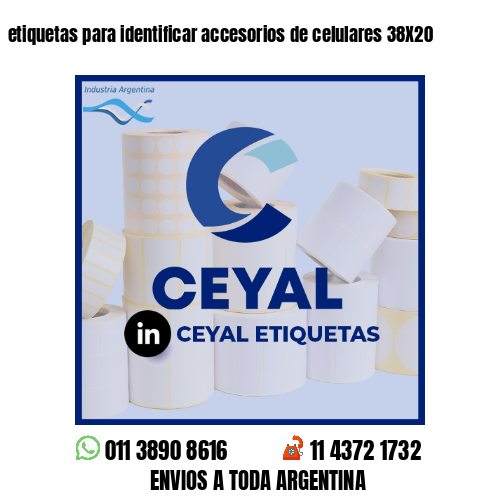 etiquetas para identificar accesorios de celulares 38X20