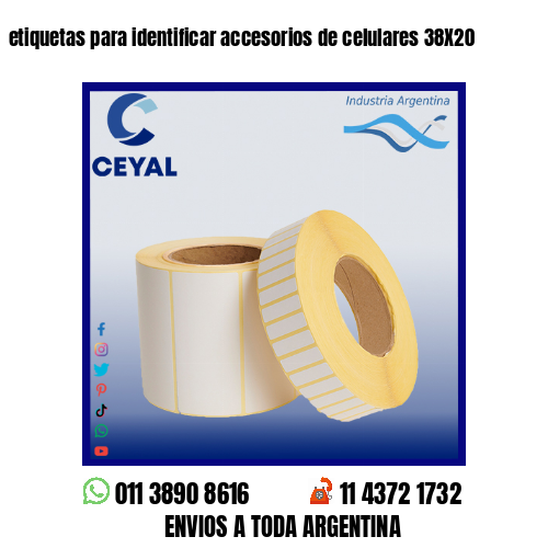 etiquetas para identificar accesorios de celulares 38X20
