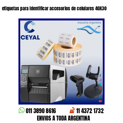 etiquetas para identificar accesorios de celulares 40X30