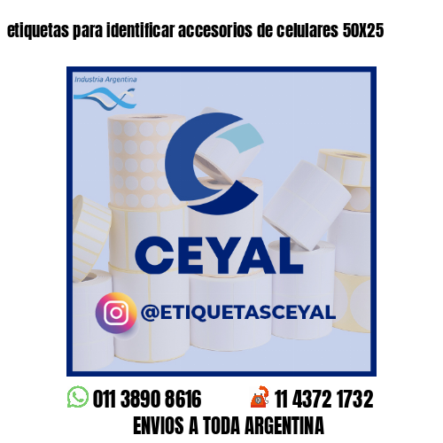 etiquetas para identificar accesorios de celulares 50X25