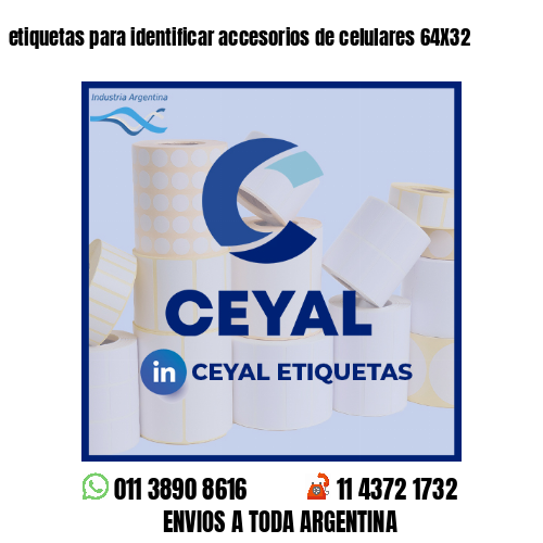 etiquetas para identificar accesorios de celulares 64X32
