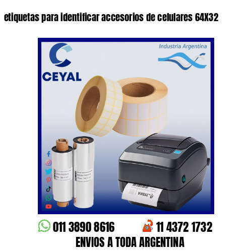 etiquetas para identificar accesorios de celulares 64X32