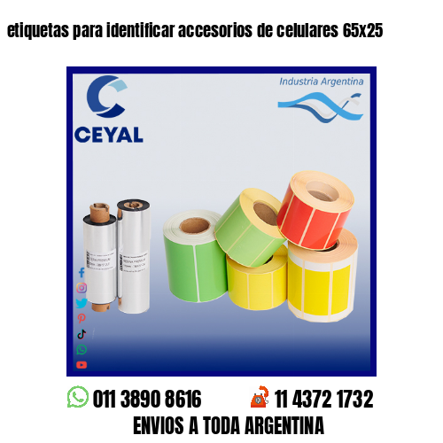 etiquetas para identificar accesorios de celulares 65×25
