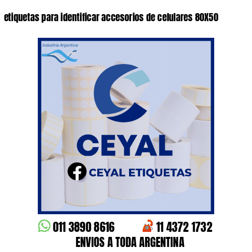 etiquetas para identificar accesorios de celulares 80X50