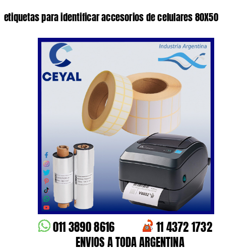 etiquetas para identificar accesorios de celulares 80X50