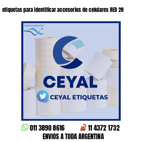 etiquetas para identificar accesorios de celulares RED 28