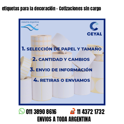 etiquetas para la decoración – Cotizaciones sin cargo