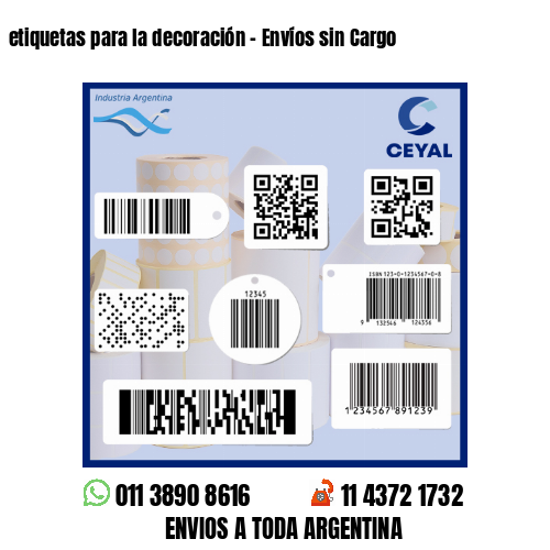 etiquetas para la decoración - Envíos sin Cargo