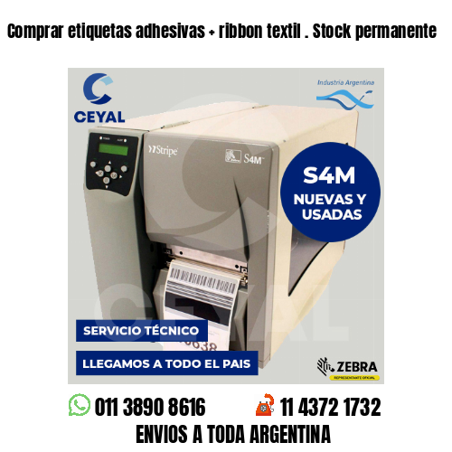 Comprar etiquetas adhesivas   ribbon textil . Stock permanente