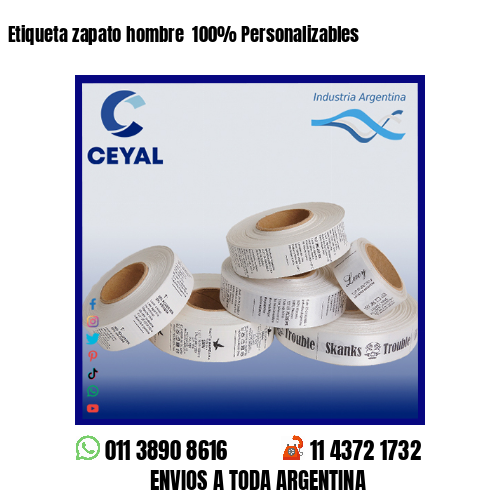 Etiqueta zapato hombre  100% Personalizables