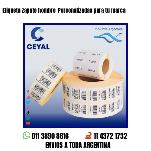 Etiqueta zapato hombre  Personalizadas para tu marca