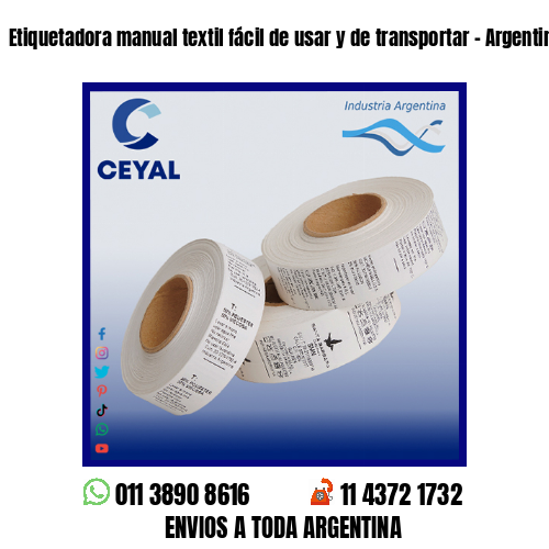 Etiquetadora manual textil fácil de usar y de transportar – Argentina