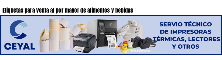 Etiquetas para Venta al por mayor de alimentos y bebidas