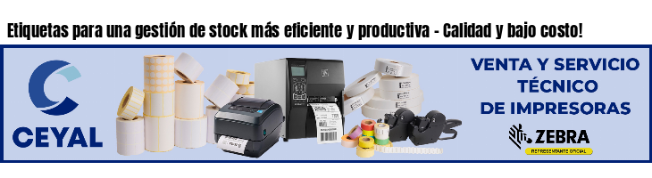 Etiquetas para una gestión de stock más eficiente y productiva - Calidad y bajo costo!
