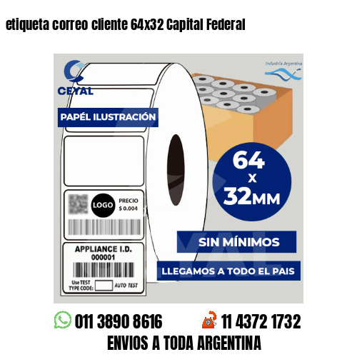 etiqueta correo cliente 64×32 Capital Federal