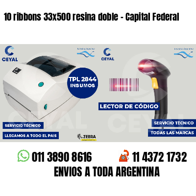 10 ribbons 33x500 resina doble - Capital Federal