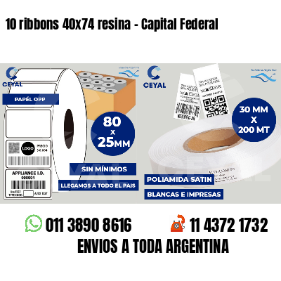 10 ribbons 40x74 resina - Capital Federal