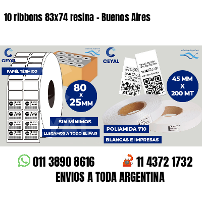 10 ribbons 83x74 resina - Buenos Aires