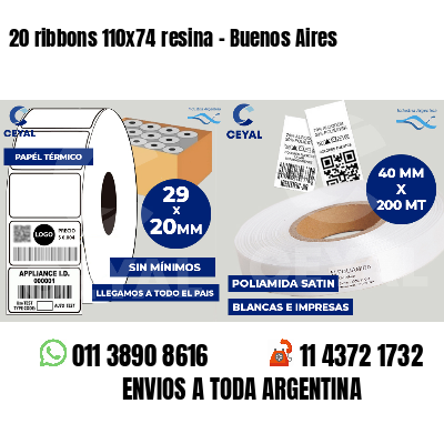 20 ribbons 110x74 resina - Buenos Aires